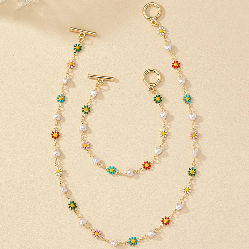 Colorful Daisy Bracelet & Necklace Set 4