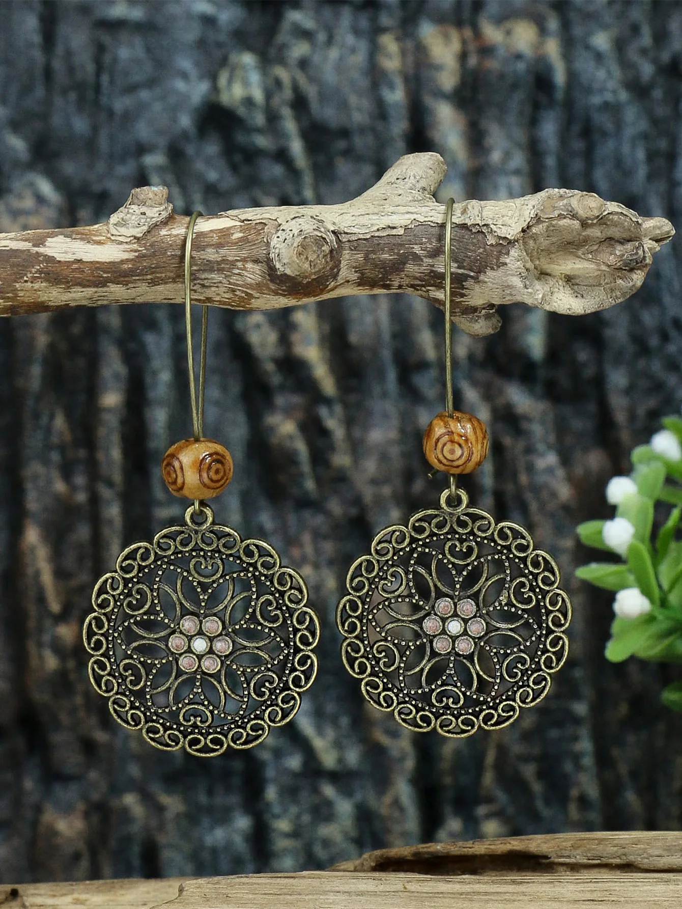 Vintage Turquoise Inlaid Earrings 6
